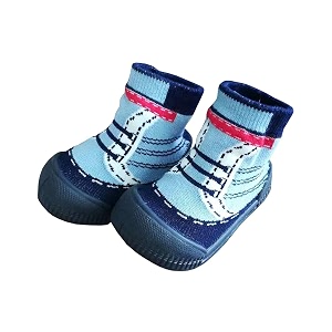 u-grow cotton baby anti-skid breathable soft ankle length socks shoeseuro size 25approx age 24 months-28 months blue