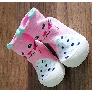 u-grow baby anti-skid breathable soft socks shoeseuro size 23approx age 12 months-18 months baby-pink