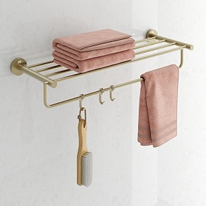 usf 24 inch round towel rack for bathroom 304 stainless steel wall mounted towel holder space efficient organizer antique finish 25 years warranty pack of 1 - puma