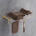 USF Bathroom Towel Organizer | 24 Inch 304 Stainless Steel Rack | PVD Gold Finish | Corrosion Resistant | Space Efficient Storage | 25 Years Warranty | Pack of 1