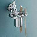USF 304 Stainless Steel Bathroom Tumbler Holder, Wall Mount Tumbler Stand for Toothbrush Storage with Space Saving Design, Smooth Edge Finishing, 25 Years Warranty (Chrome Finish, Pack of 1)