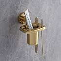 USF 304 Stainless Steel Wall Mounted Tumbler Holder, Premium Bathroom Organizer for Toothbrush &amp; Toothpaste Storage, Multi Utility Holder Use, 25 Years Warranty (PVD Gold, Pack of 1)
