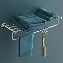 USF 24 Inch Round Towel Rack for Bathroom, 304 Stainless Steel Towel Holder, Wall Mounted Cloth Hanger with Hooks, Multi Utility Rack, Chrome Finish, 25 Years Warranty, Pack of 1 – Puma