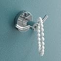 U-S-F BATH ACCESSORIES USF Heavy Duty 304 Stainless Steel Dual Hook Towel Hanger, Wall Mounted Cloth Holder, Bathroom Kitchen Napkin Organizer, 25 Years Warranty (Chrome Finish, Pack of 1)