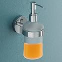 USF Bathroom Soap Dispenser with Wall Mounted Design, Glass Bottle Handwash Pump for Wash Basin &amp; Sink Use, Smooth Press Pump Action (Chrome Finish, Pack of 1)