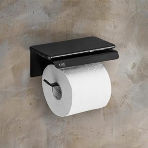 usf tissue paper roll holder for bathroom 304 stainless steel toilet tissue holder for restroom square wall mounted bathroom accessory black finish 3 years warranty- pack of 4