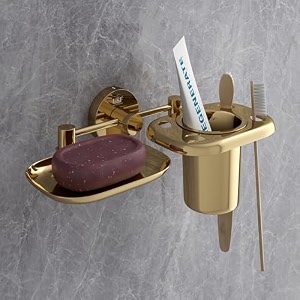 usf bathroom soap dish holder 304 stainless steel double soap stand for wash basin area wall mounted bathroom utility accessory gold pvd finish 25 years warranty- puma