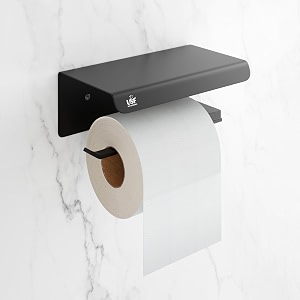 usf toilet paper roll holder for bathroom 304 stainless steel toilet tissue stand for restroom square wall mounted tissue rack black finish 3 years warranty  pack of 3