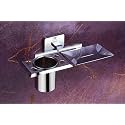 USF Bath Accessories Toothbrush Holder with Soap Dish, 304 Stainless Steel Wall Mounted Tumbler Rack and Soap Tray, Brush Caddy, Bathroom Essentials(Chrome, Lance) 1 Piece
