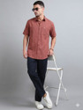 U.S. Pitchers Men Solid Casual Brown Shirt