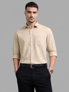 U.S. Pitchers Men Solid Formal Beige Shirt