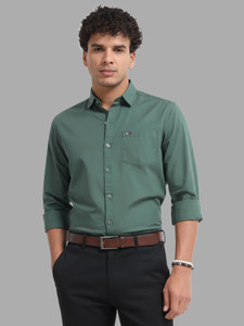 U.S. Pitchers Men Solid Formal Green Shirt