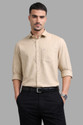 U.S. Pitchers Men Solid Formal Beige Shirt