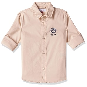 us polo assn boy39s cotton regular fit convertible cuff solid shirt