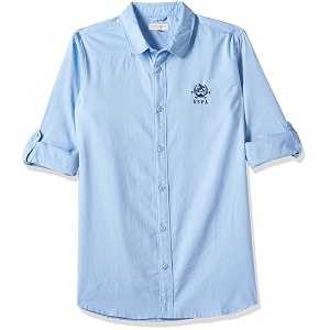 us polo assn boy39s cotton regular fit convertible cuff solid shirt