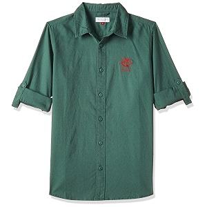 us polo assn boy39s cotton regular fit convertible cuff solid shirt