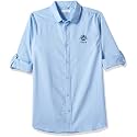U.S. Polo ASSN. Boy's Cotton Regular Fit Convertible Cuff Solid Shirt