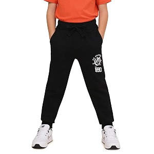 us polo assn knitted cotton joggers for boys - mid rise regular fit brand printed joggers for kids