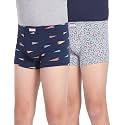U.S. Polo ASSN. Boys Mid Rise Cotton Spandex OKT01 Trunks (Pack of 2)