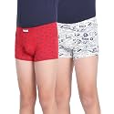 U.S. Polo ASSN. Boys Mid Rise Cotton Spandex OKT01 Trunks (Pack of 2)