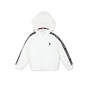 U.S. POLO ASSN. Boys White Brand Taped Detachable Hood Padded Jacket