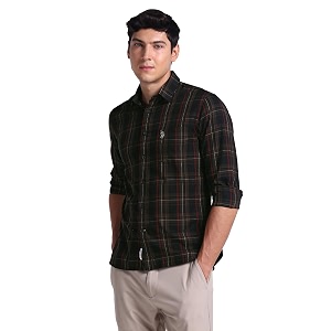 U.S. Polo ASSN. Checked Tailored Fit Shirt