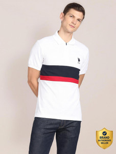 U.S. POLO ASSN. Colorblock Men Polo Neck