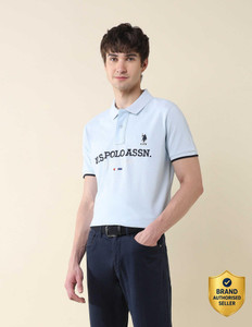 U.S. POLO ASSN. Embroidered Men Polo Neck