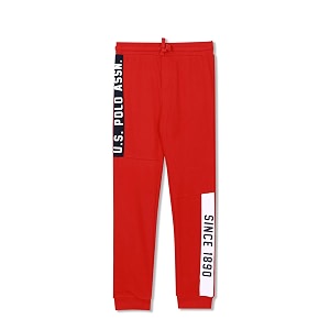 boys red drawstring waist knit joggers
