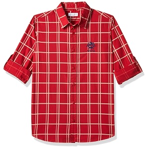 us polo assn boys regular fit checkered cotton shirt
