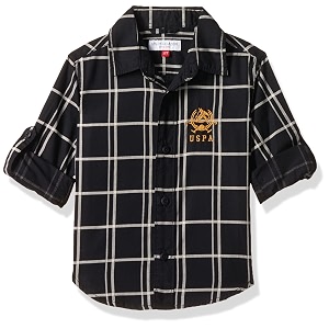 us polo assn boys regular fit checkered cotton shirt