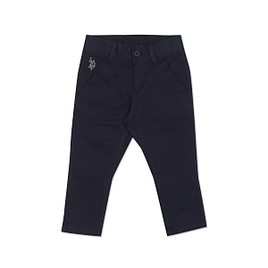 us polo assn kids trousers for boys - cotton stretch fabric mid-rise waist twill weave casual trousers for boys
