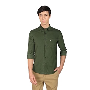 U.S. Polo ASSN. Men Cotton Solid Tailored