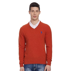 U.S. POLO ASSN. Mens Cotton V-Neck Sweater