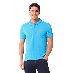U.S. Polo Assn. Mens Blue Solid Polo