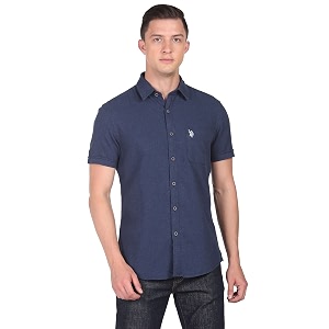 U.S. Polo ASSN. Mens Cotton Solid Slim