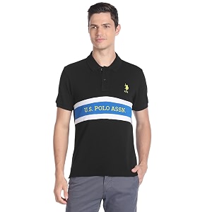 U.S. Polo ASSN. Mens Horizontal Striped Slim