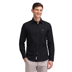 U.S. Polo Assn. Mens Solid Collared Neck
