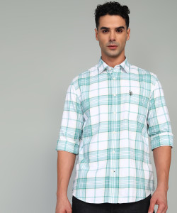 U.S. POLO ASSN. Men Checkered Casual Green