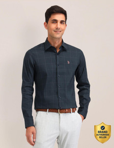 U.S. POLO ASSN. Men Checkered Casual Blue