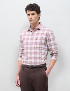 U.S. POLO ASSN. Men Checkered Casual Brown
