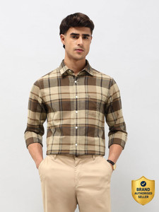 U.S. POLO ASSN. Men Checkered Casual Brown
