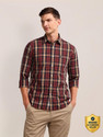 U.S. POLO ASSN. Men Checkered Casual Red