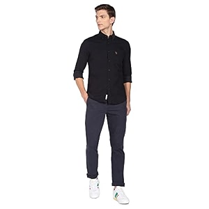 U.S. Polo ASSN. Men Cotton Solid Tailored