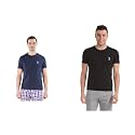 U.S. POLO ASSN. Men Cotton Crew Neck Embroidered Logo I633 Lounge Regular Fit T-Shirt () (Pack of 2)