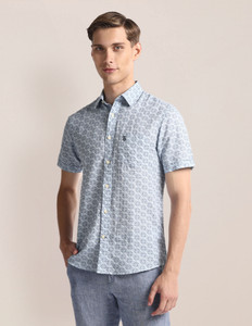 U.S. POLO ASSN. Men Printed Casual Blue