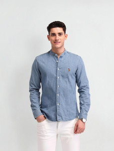 U.S. POLO ASSN. Men Solid Casual Blue