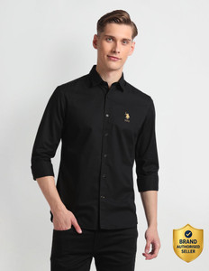 U.S. POLO ASSN. Men Solid Casual Black