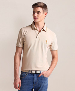 U.S. POLO ASSN. Men Solid Polo Neck