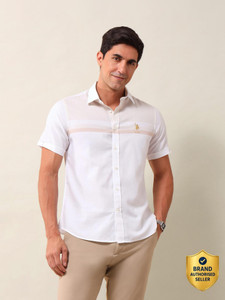 U.S. POLO ASSN. Men Solid Casual Beige